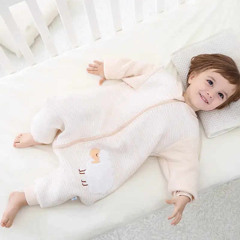 Newborn Quilted Sleeping Bag Pink Blue Split Leg Warm - Image 3