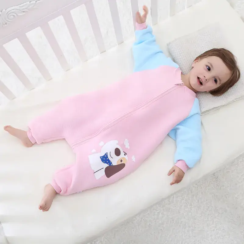 Newborn Quilted Sleeping Bag Pink Blue Split Leg Warm - Image 5