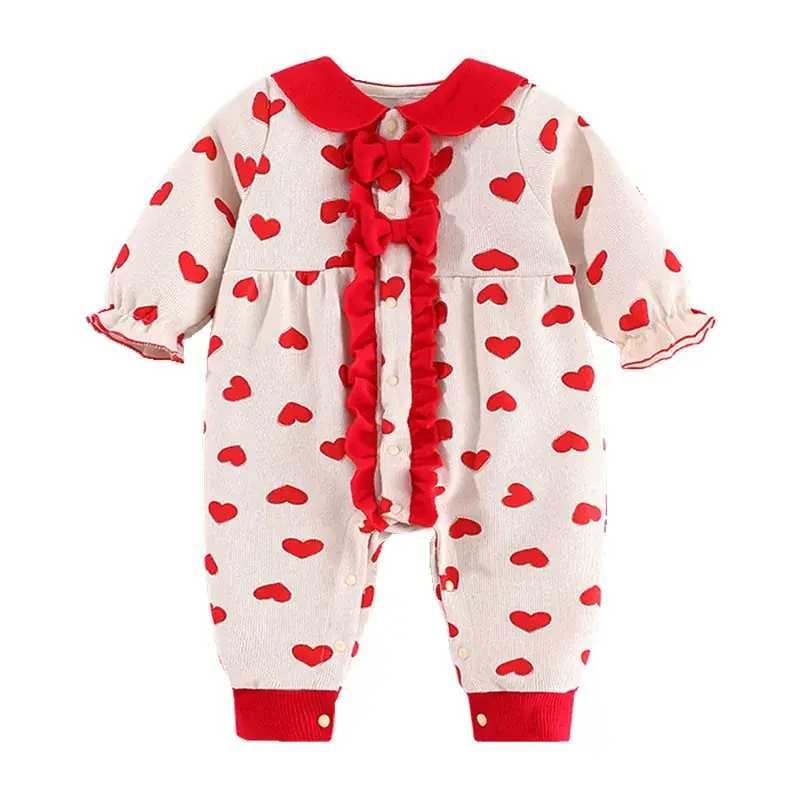 Baby Princess Outfit Red Heart Print Set