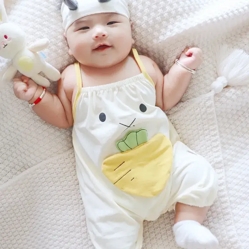 Baby Camisole Green Camouflage Jumpsuit Newborn Wrap Suit