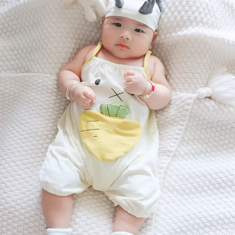 Baby Camisole Green Camouflage Jumpsuit Newborn Wrap Suit