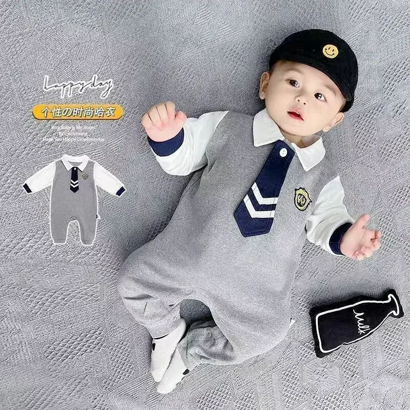 Baby Conjoined Striped Pajamas for Boys Girls Spring Autumn - Image 9