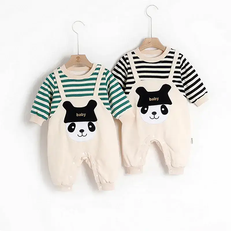 Baby Conjoined Striped Pajamas for Boys Girls Spring Autumn - Image 10