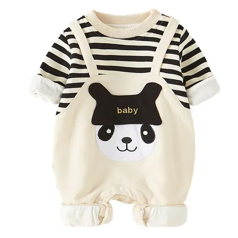 Baby Conjoined Striped Pajamas for Boys Girls Spring Autumn - Image 12