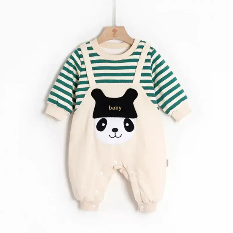 Baby Conjoined Striped Pajamas for Boys Girls Spring Autumn - Image 4