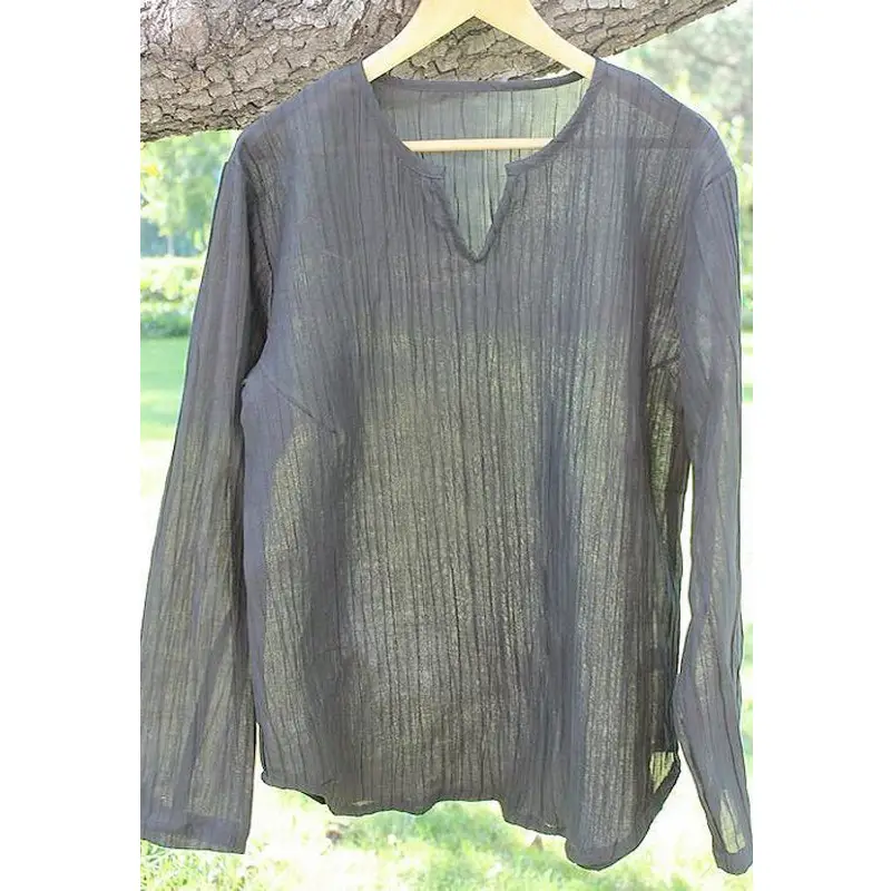 Men's Grey V-Neck Long Sleeve Top - Image 2
