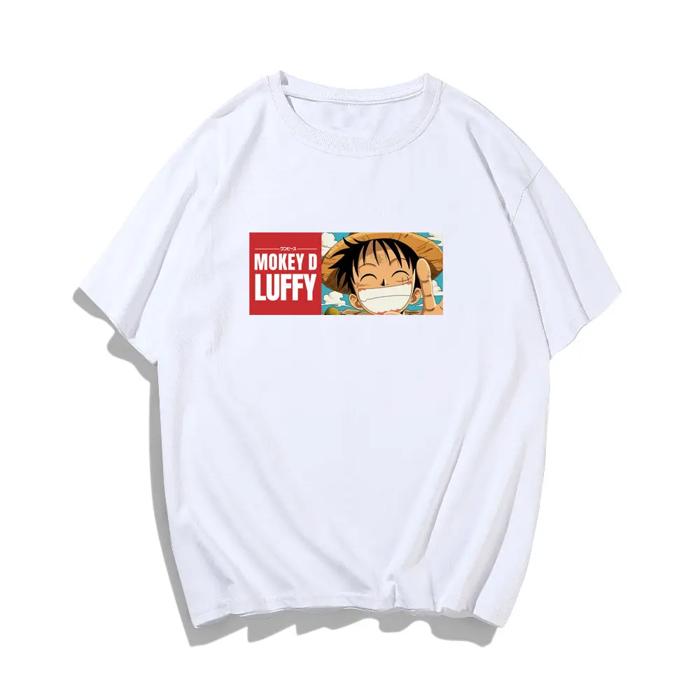 Men Women Yellow One Piece T-Shirt Luffy Print