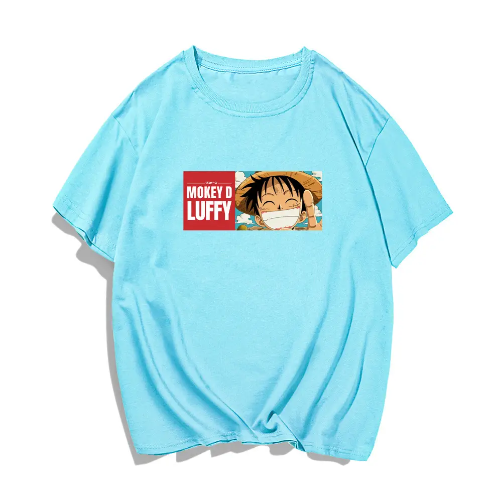 Men Women Yellow One Piece T-Shirt Luffy Print