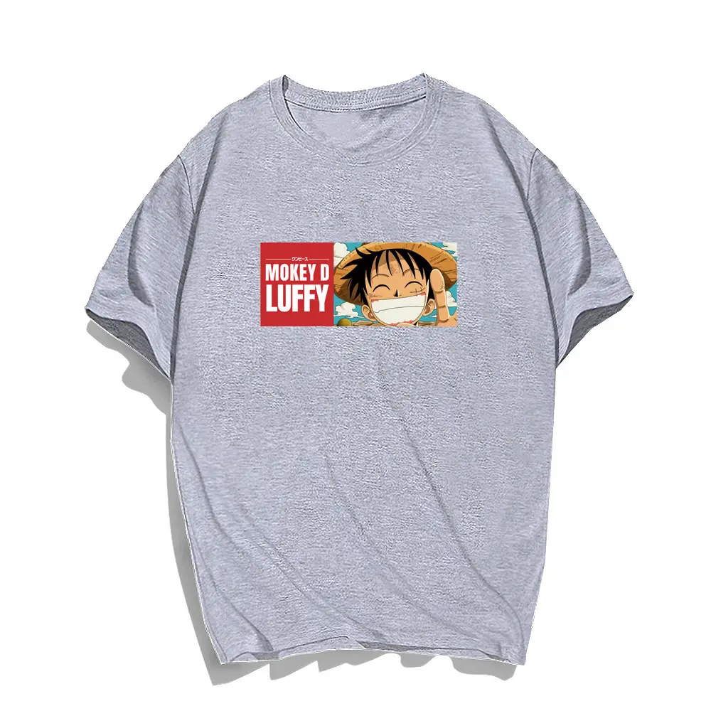 Men Women Yellow One Piece T-Shirt Luffy Print