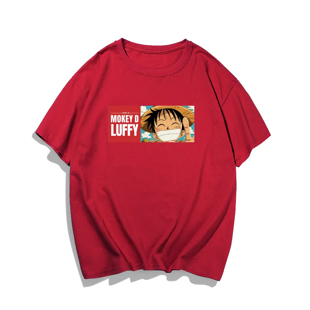 Men Women Yellow One Piece T-Shirt Luffy Print