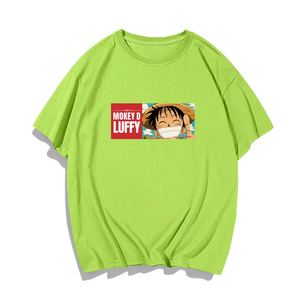 Men Women Yellow One Piece T-Shirt Luffy Print