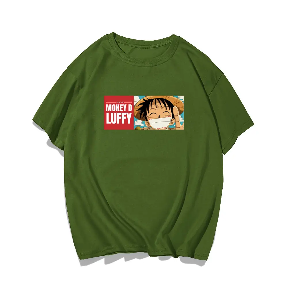 Men Women Yellow One Piece T-Shirt Luffy Print