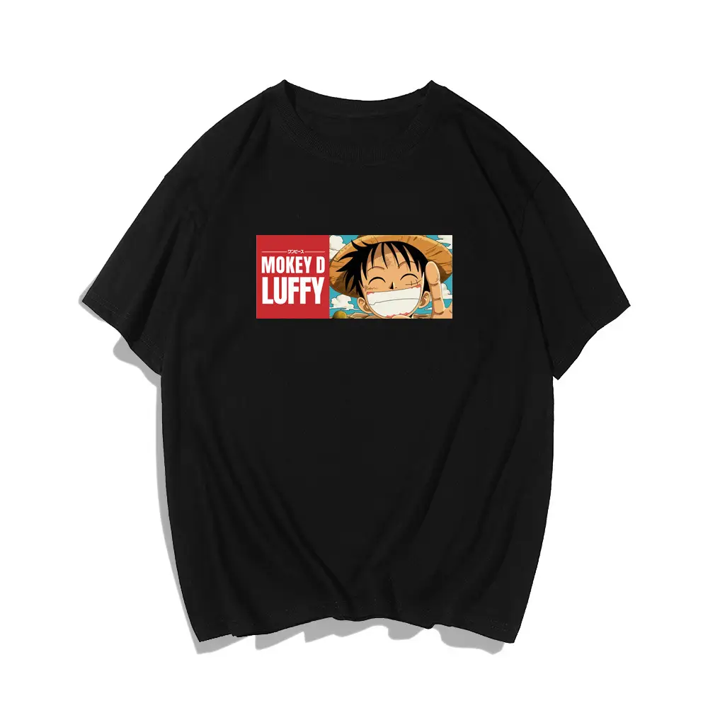 Men Women Yellow One Piece T-Shirt Luffy Print