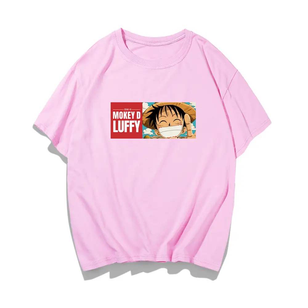 Men Women Yellow One Piece T-Shirt Luffy Print