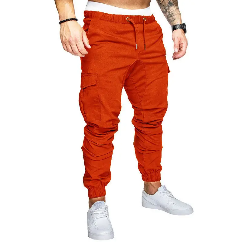 Men Cotton Tether Pants Solid Green Baggy Casual - Image 11