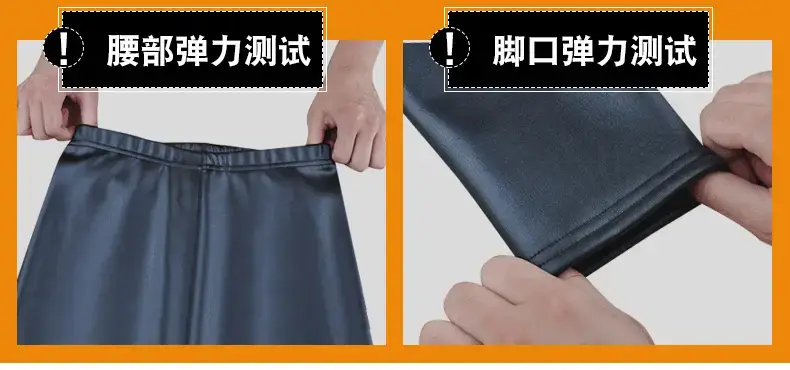 Women Fleece Leg Pants Black Leather Winter Warm — feature 29