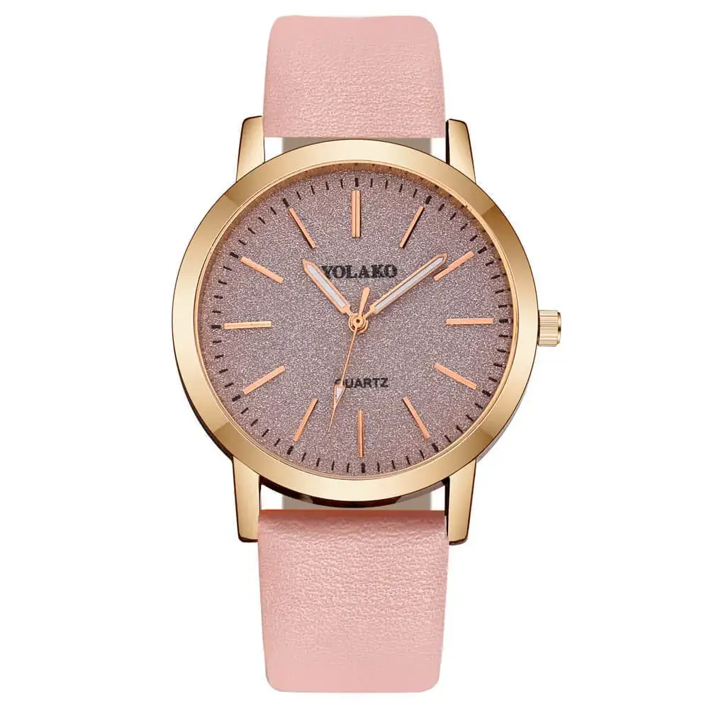Volcano Quartz Women's Pink Leather Watch