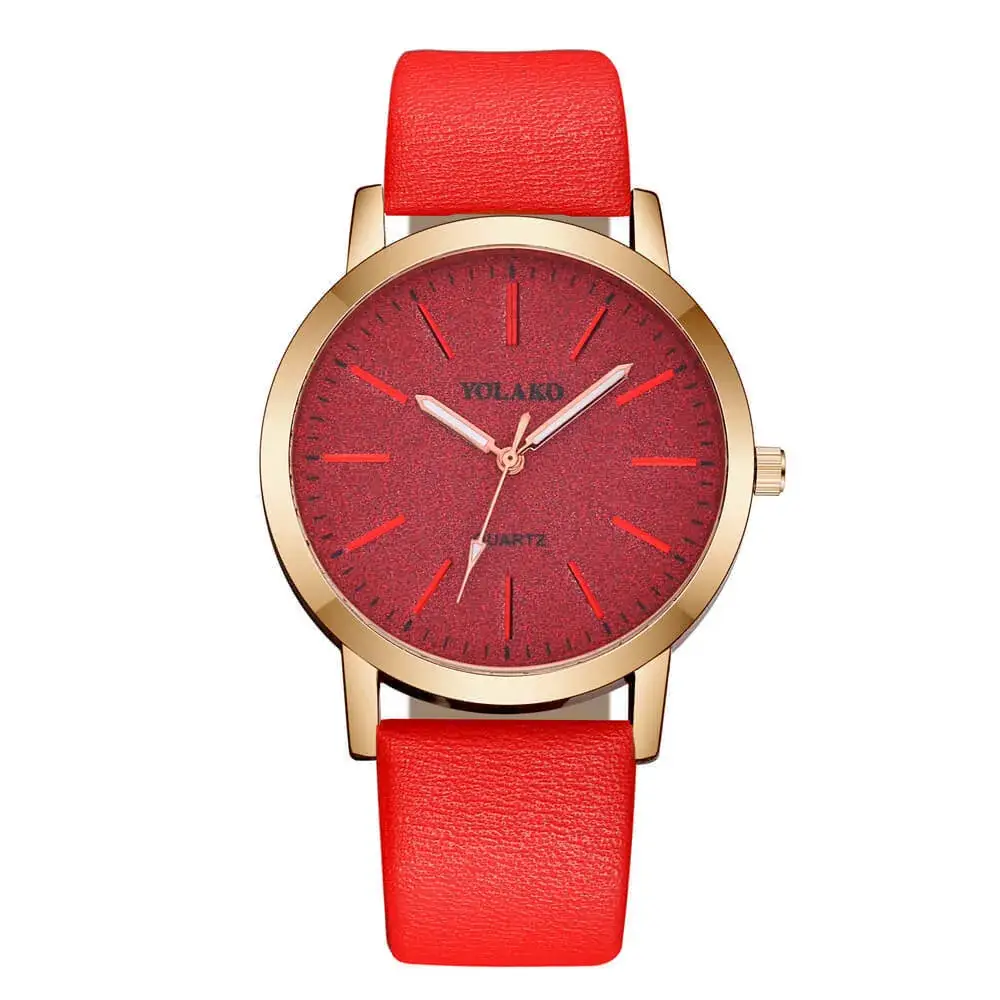Volcano Quartz Women's Pink Leather Watch