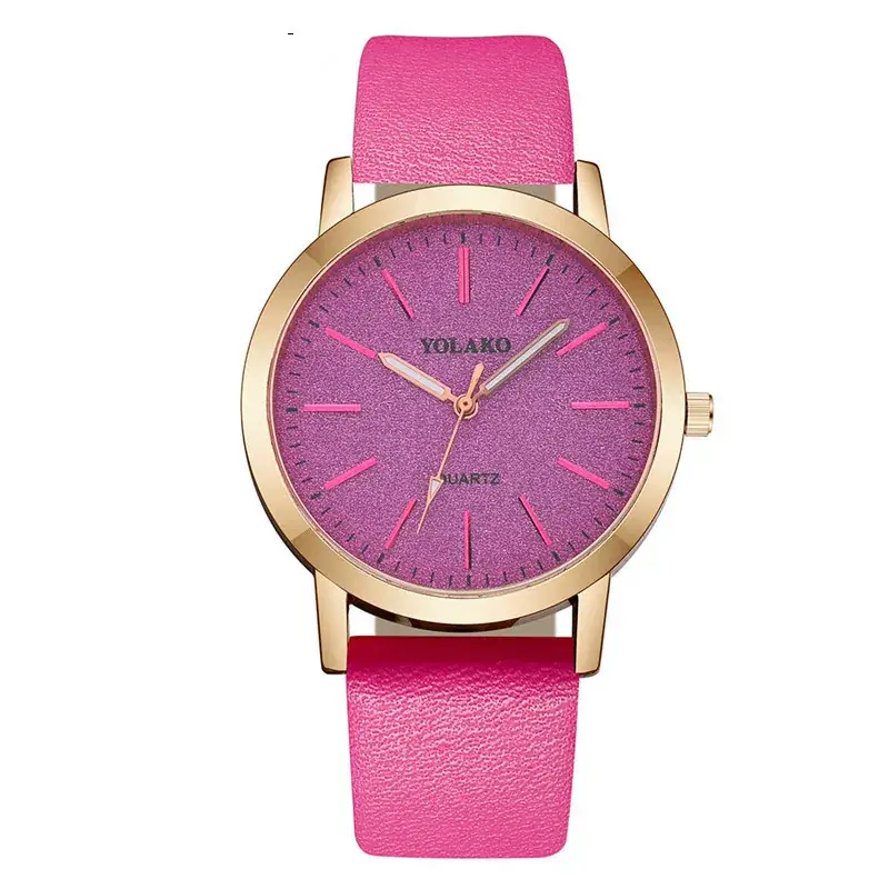 Volcano Quartz Women's Pink Leather Watch