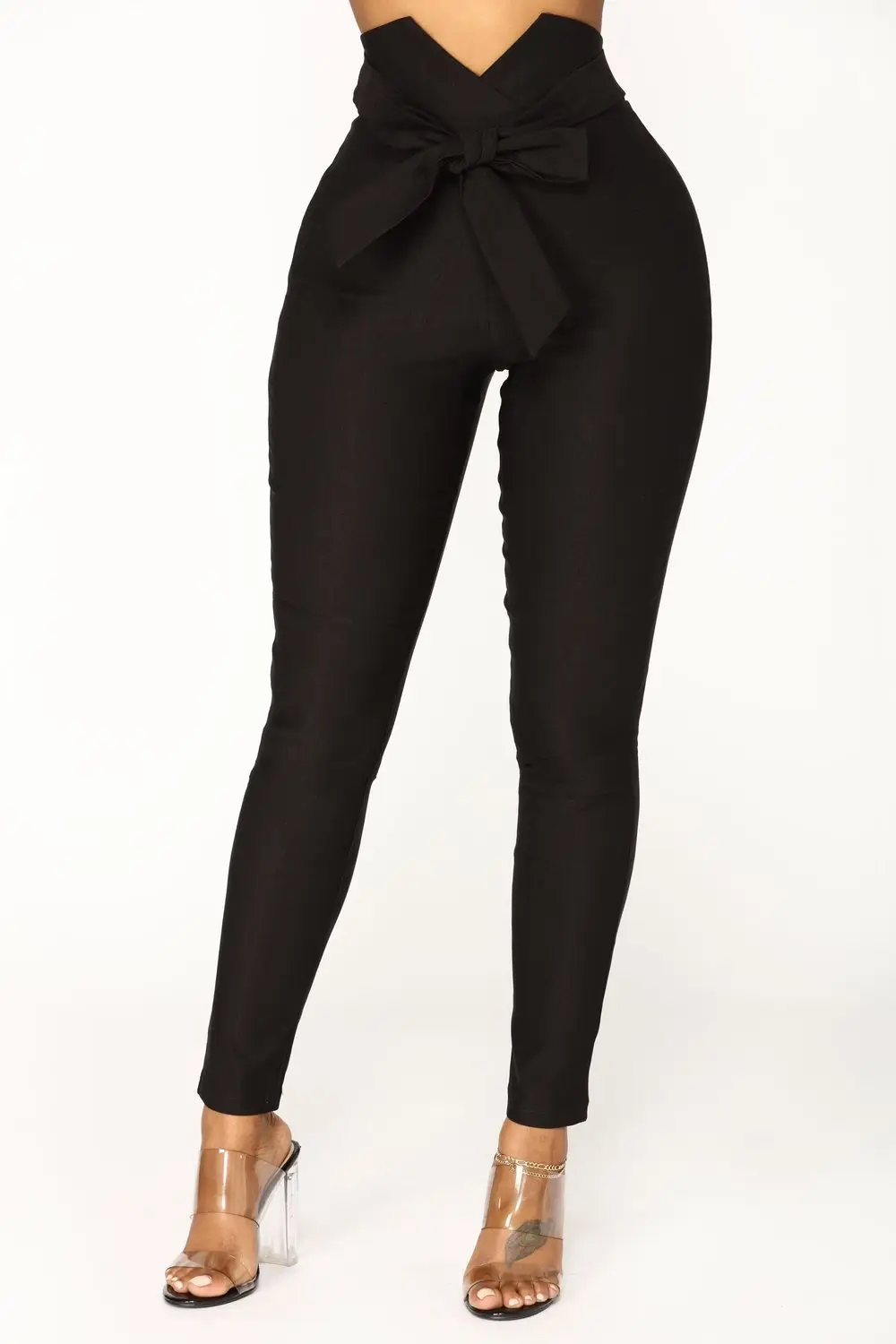 2019 Hot Selling Bow Slim Fit Elastic Pants Blue - Image 3
