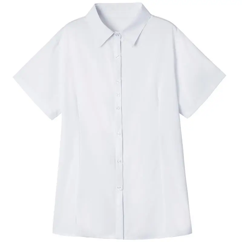 White Women's Short Sleeve Shirt Large Size - Image 11