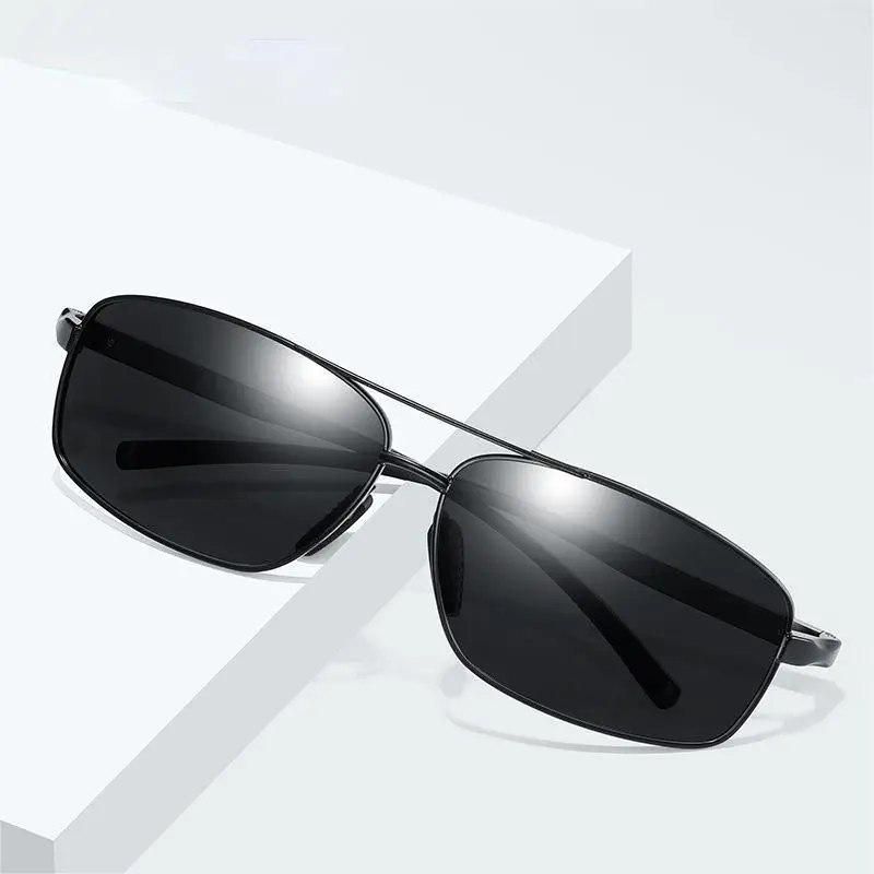 Men's Square Polarized Sunglasses Aluminum Black