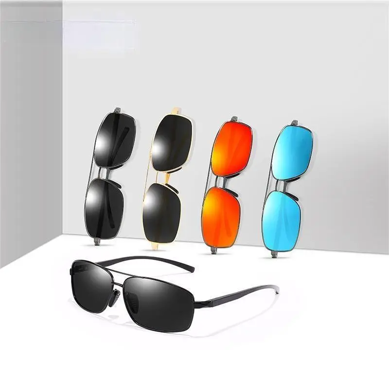 Men's Square Polarized Sunglasses Aluminum Black