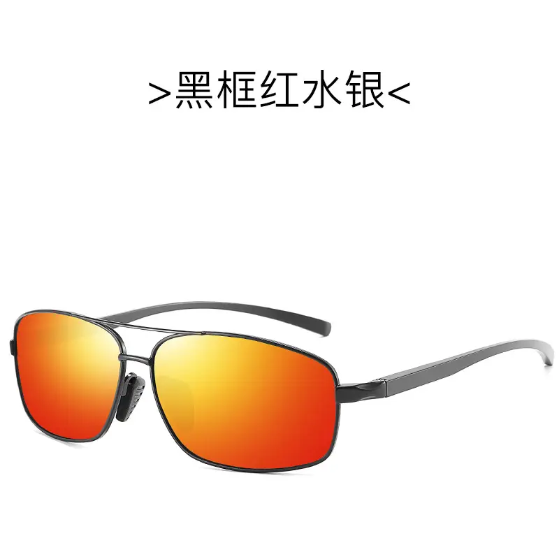 Men's Square Polarized Sunglasses Aluminum Black
