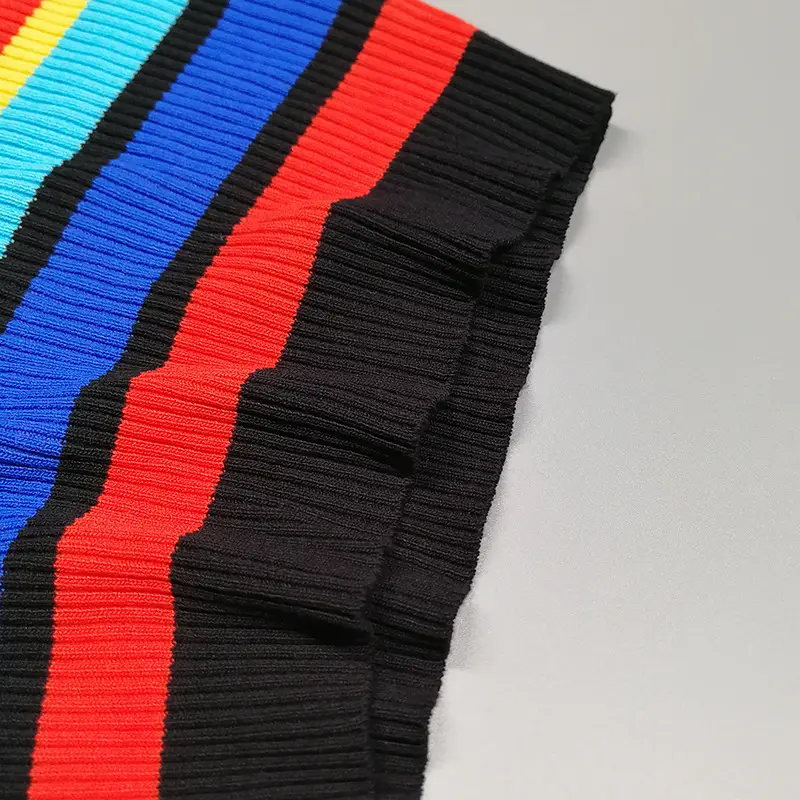 Multi-Color Striped Hottie Sling Vest Short Navel-Baring Vest — feature 14