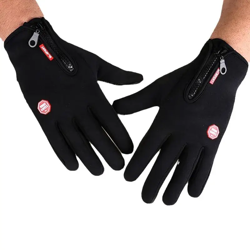 Men Winter Touch Screen Gloves Zipper Fleece Waterproof Full Finger - Image 26