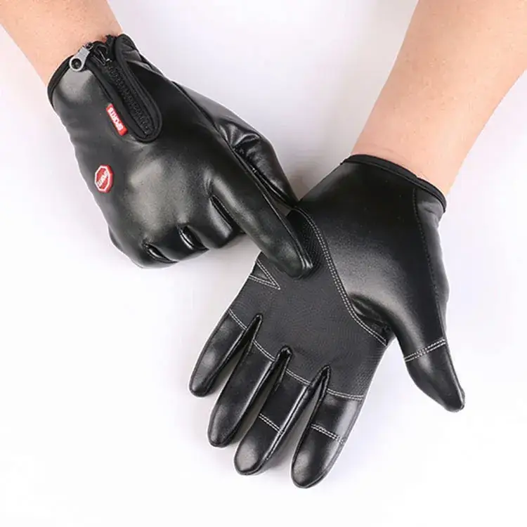 Men Winter Touch Screen Gloves Zipper Fleece Waterproof Full Finger — feature 11