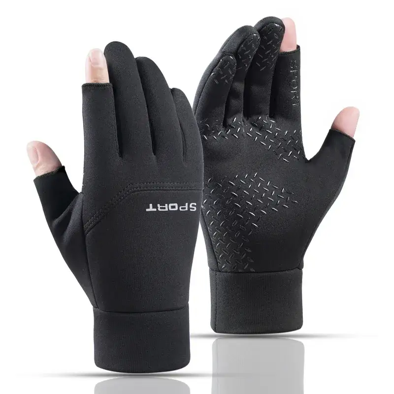 Men Winter Touch Screen Gloves Zipper Fleece Waterproof Full Finger — feature 2