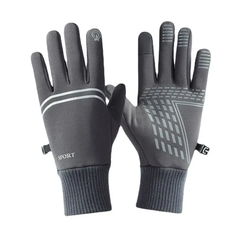 Men Winter Touch Screen Gloves Zipper Fleece Waterproof Full Finger — feature 4
