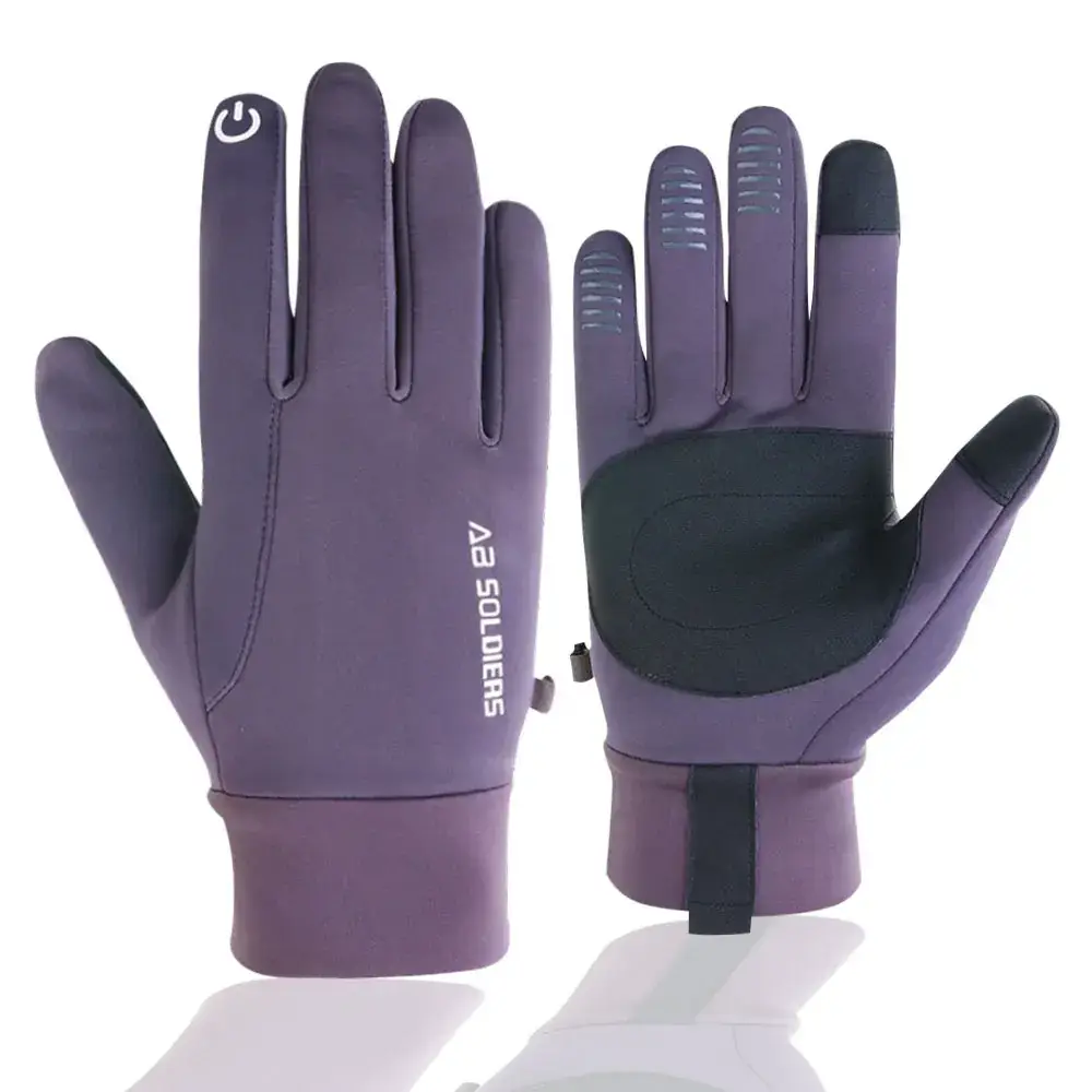 Men Winter Touch Screen Gloves Zipper Fleece Waterproof Full Finger — feature 6