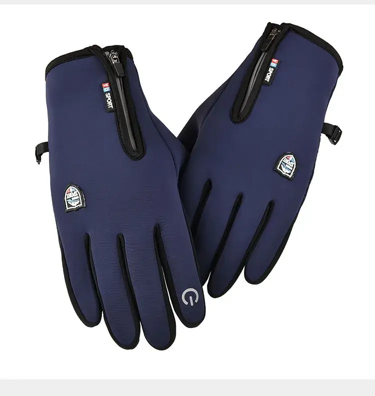 Men Winter Touch Screen Gloves Zipper Fleece Waterproof Full Finger - Image 19