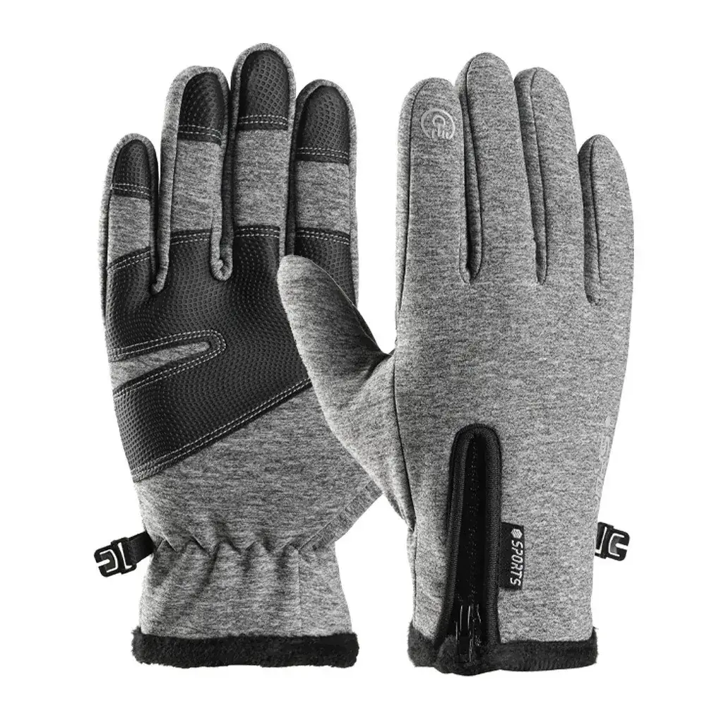 Men Winter Touch Screen Gloves Zipper Fleece Waterproof Full Finger - Image 21