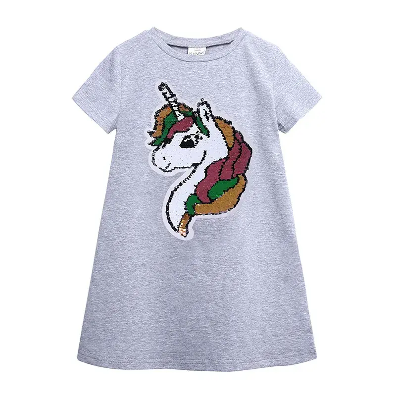 Unicorn T-Shirt Set for Girls Pink & Grey