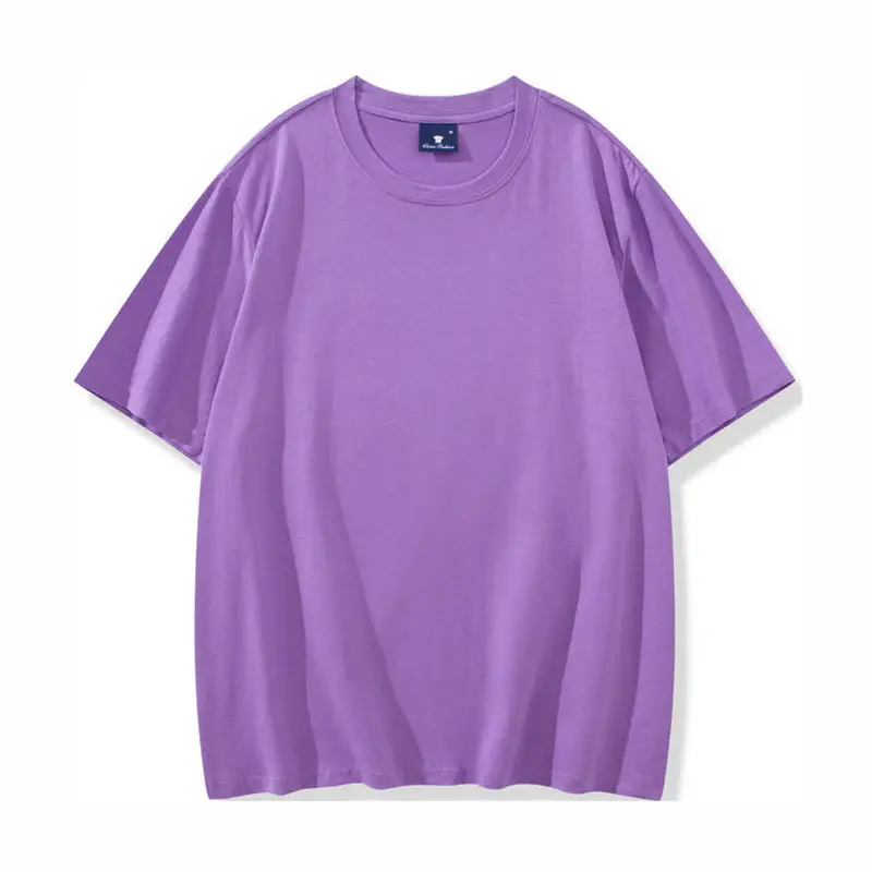 Light Blue Wash Cotton Round Neck T-Shirt for Men Women