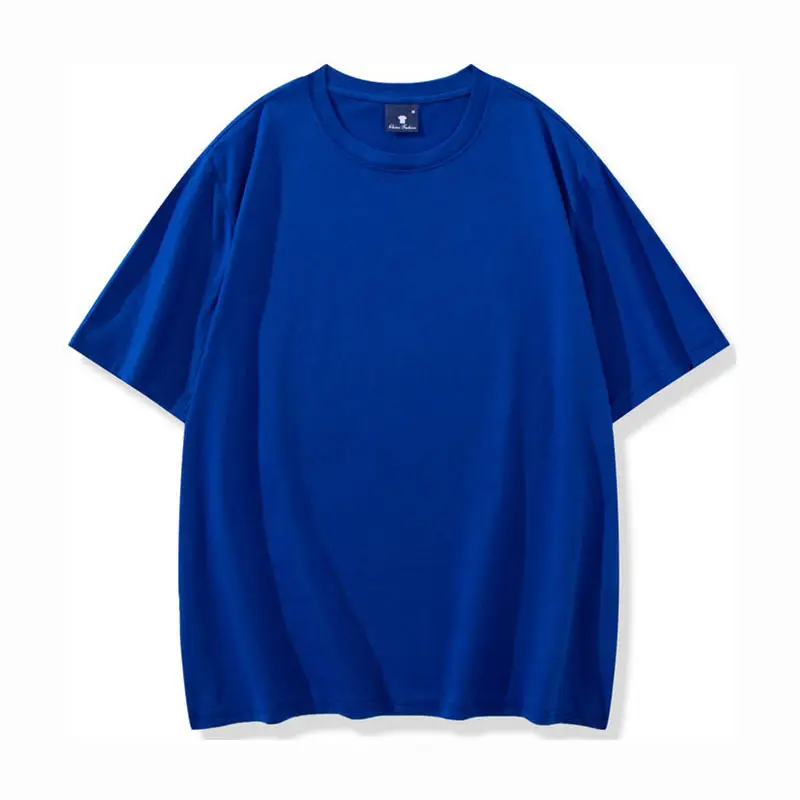 Light Blue Wash Cotton Round Neck T-Shirt for Men Women