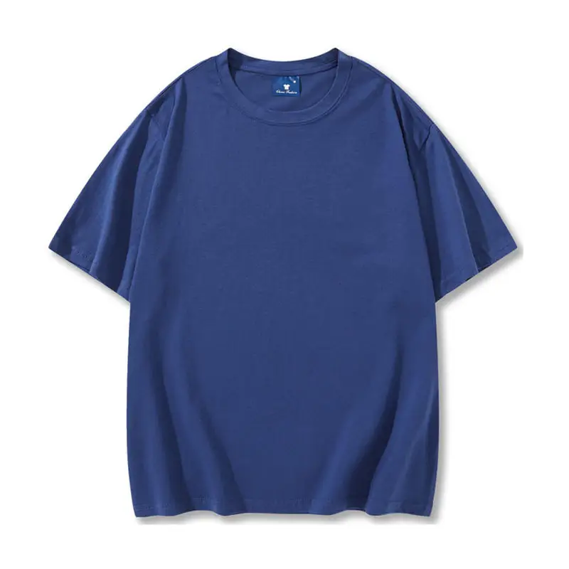 Light Blue Wash Cotton Round Neck T-Shirt for Men Women