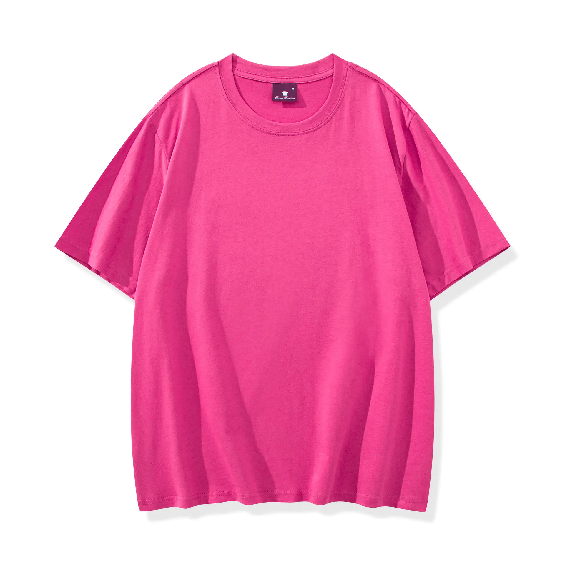 Light Blue Wash Cotton Round Neck T-Shirt for Men Women