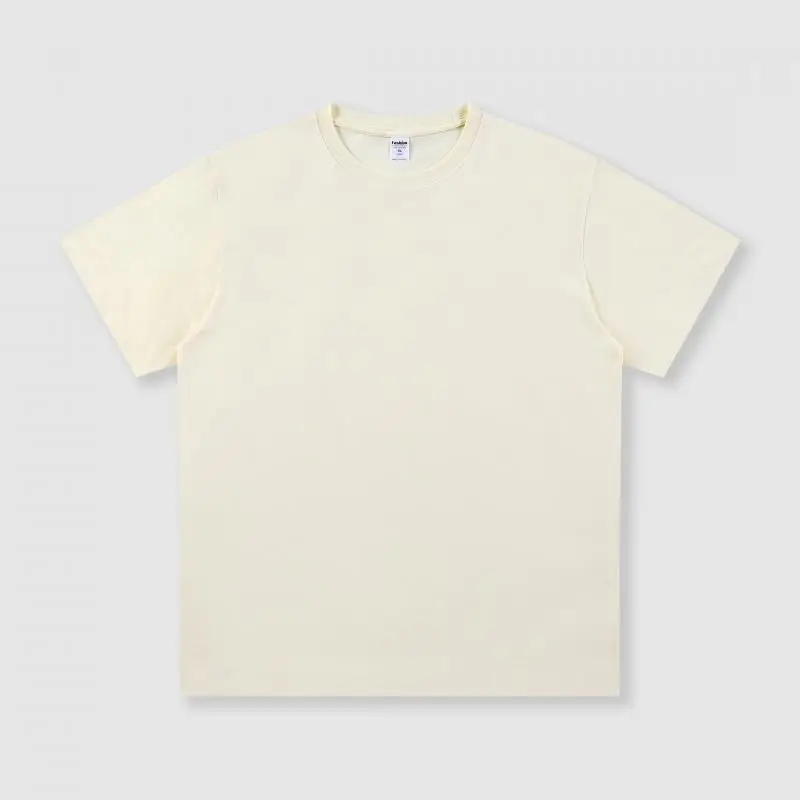 Light Blue Wash Cotton Round Neck T-Shirt for Men Women