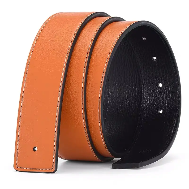 Men's Genuine Leather Belt with Black Buckle Head - Image 8