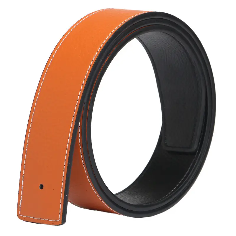 Men's Genuine Leather Belt with Black Buckle Head - Image 3