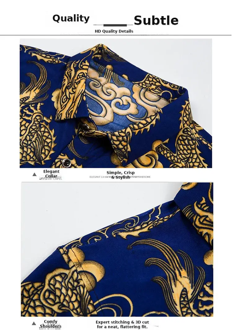 Beach Dragon Print Shirt for Men Black Short Sleeve — feature 21