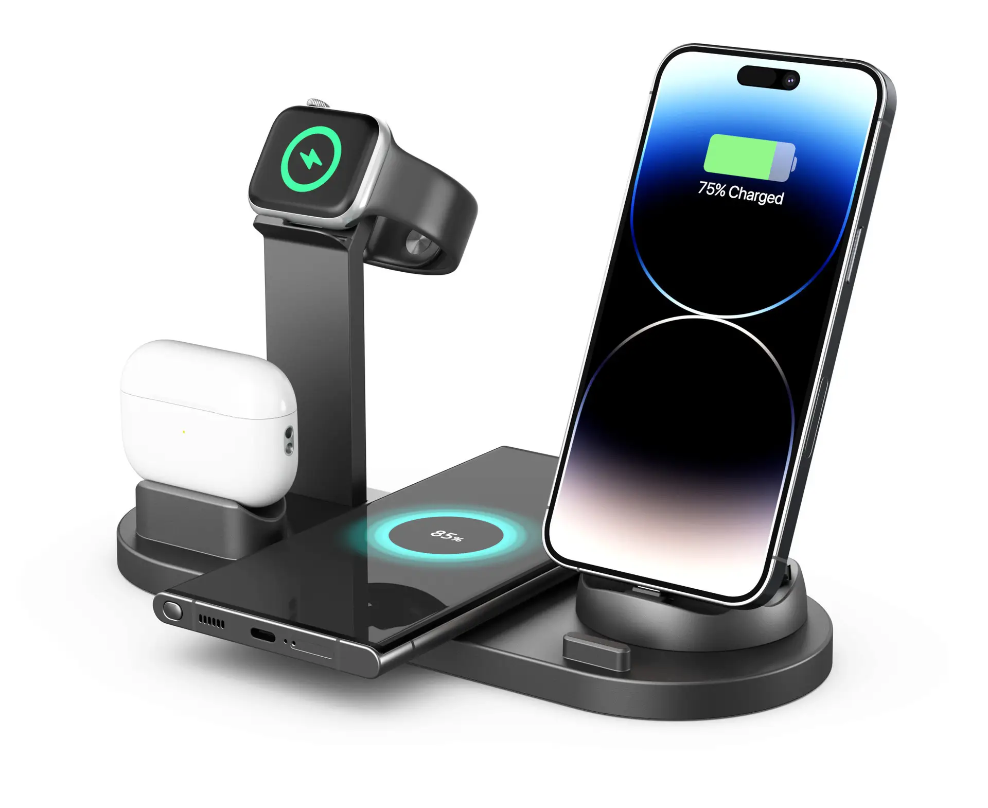 iWatch & Phone Stand 15W Dual Rotatable