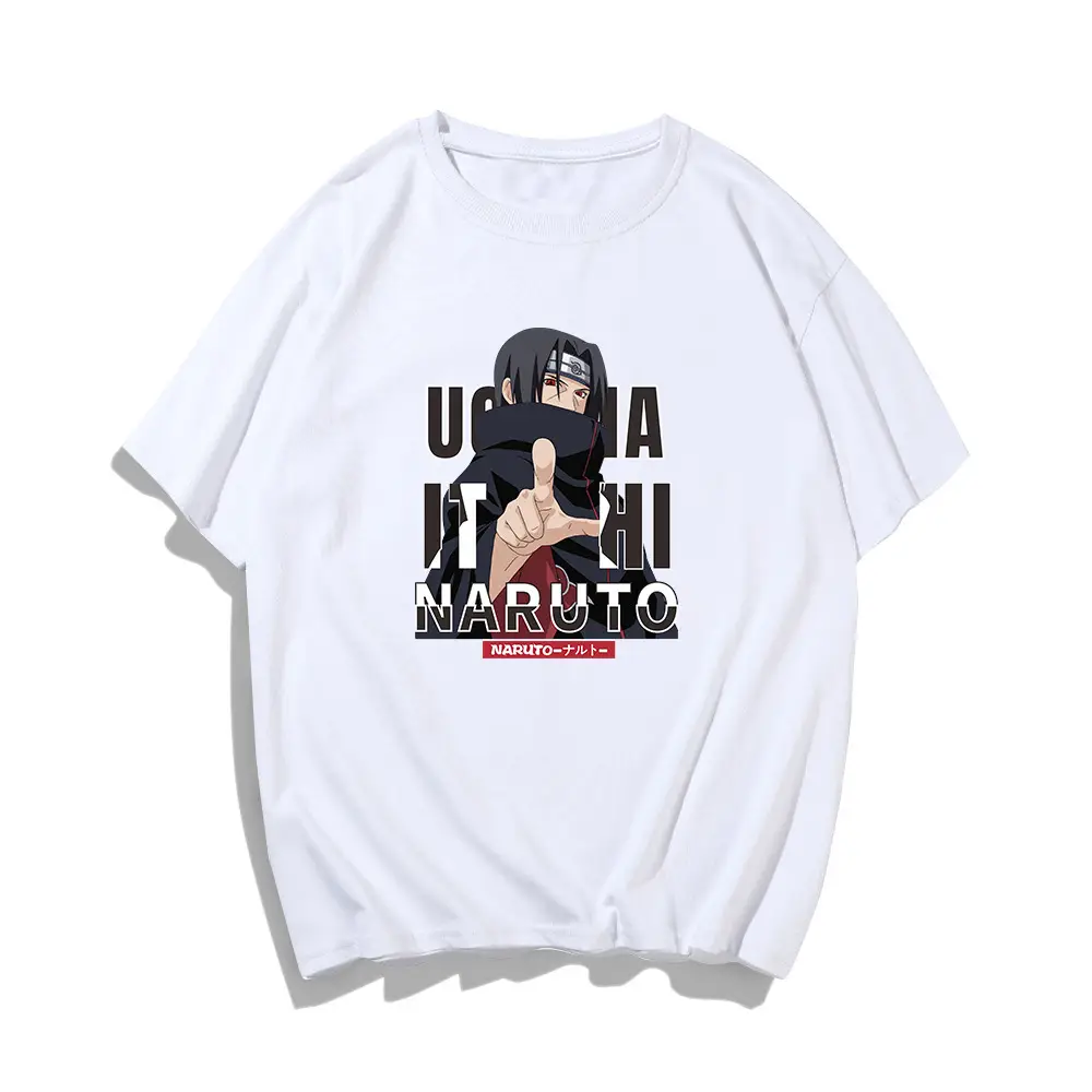 Men Summer Cartoon T-Shirt White Anime Design - Image 12