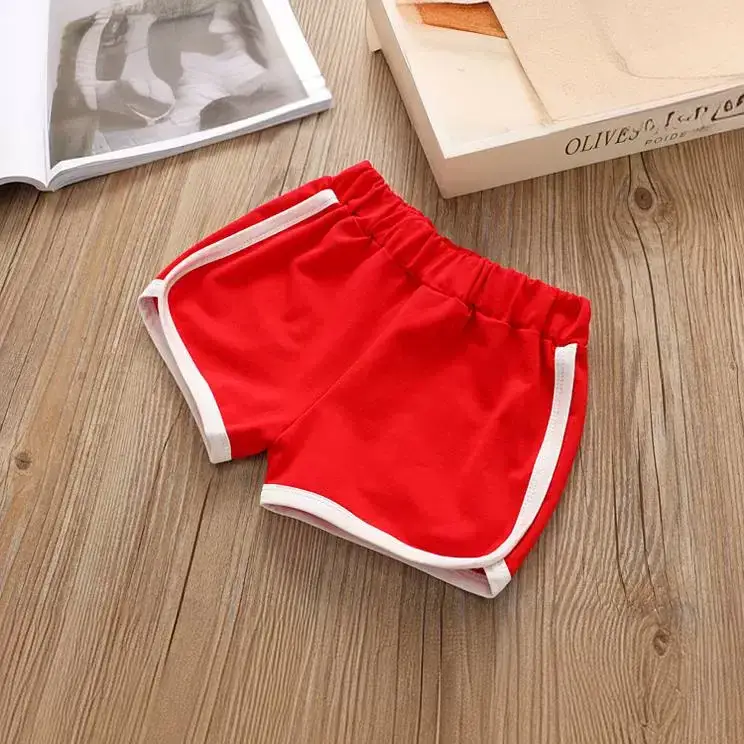 Red Printed Vest Shorts for Girls Summer Wear