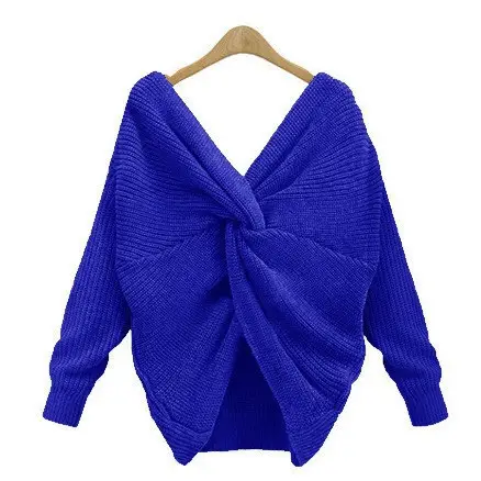 Women Cross-Border Beaded V Neck Sweater Maroon - Image 6