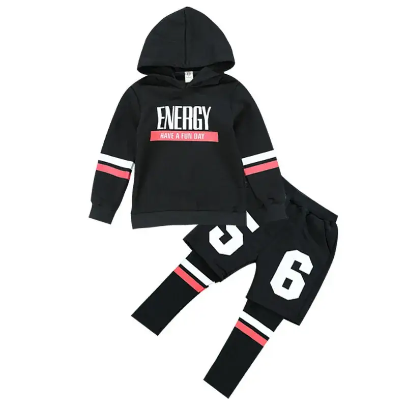 New Korean Style Baby Boys Suit Black Gray Cotton 2-Piece - Image 15
